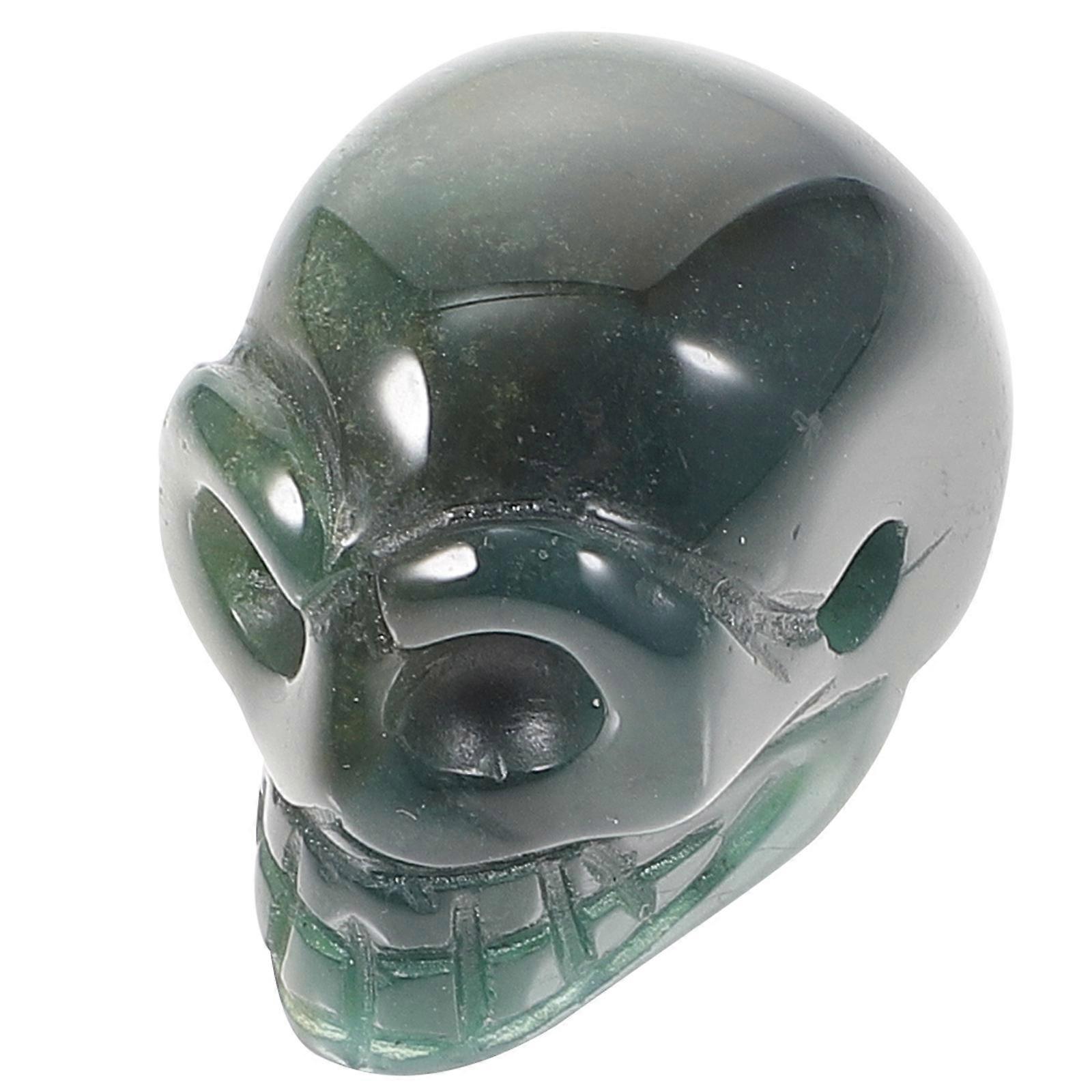 Charm Pendants Agate Skull Shape Bracelet For Jewelry Making Hand Carved Stone 1Pcs