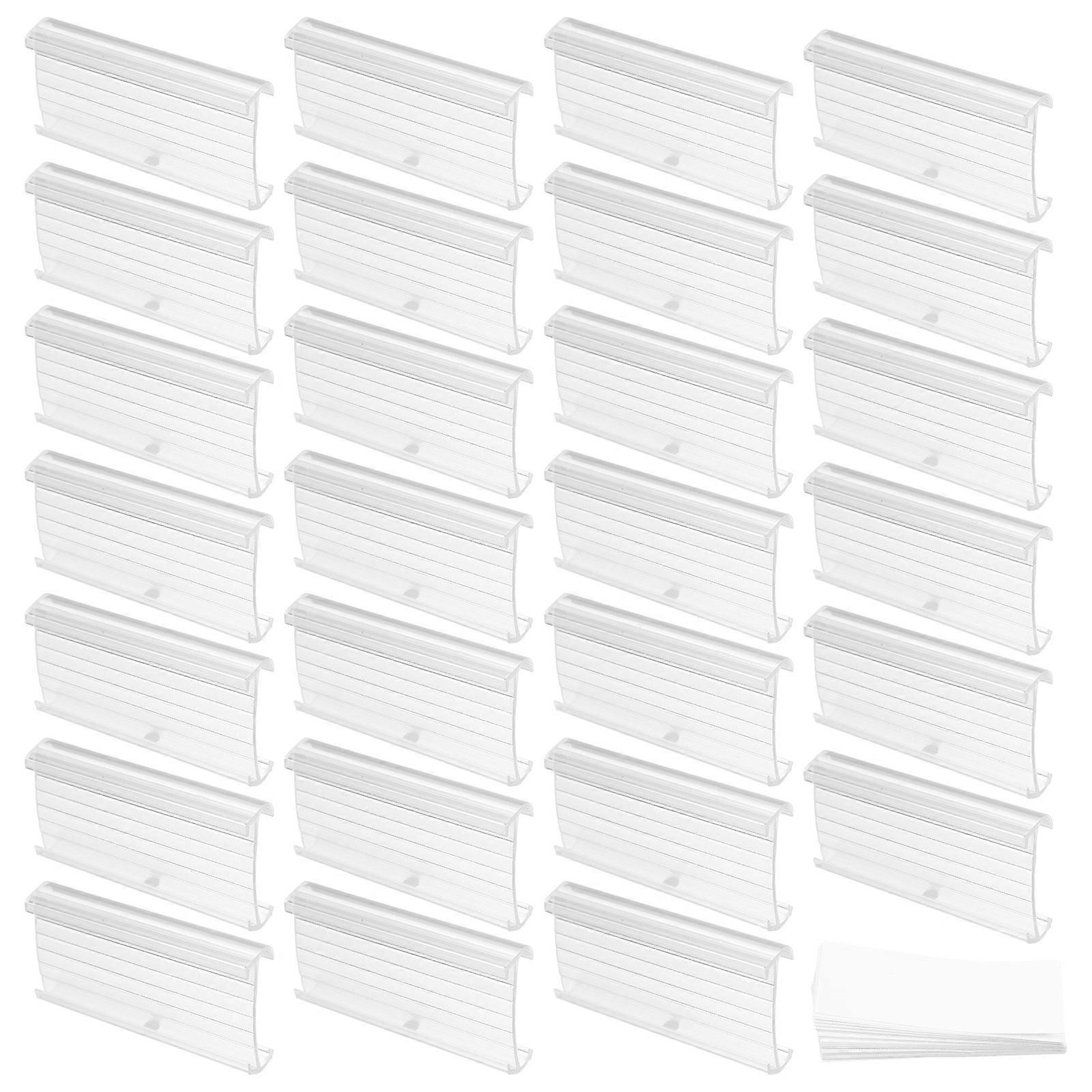Label Holders Sign Display Stands 2.99X1.38X0.51in Merchandise Sign Display Transparent 50Pcs