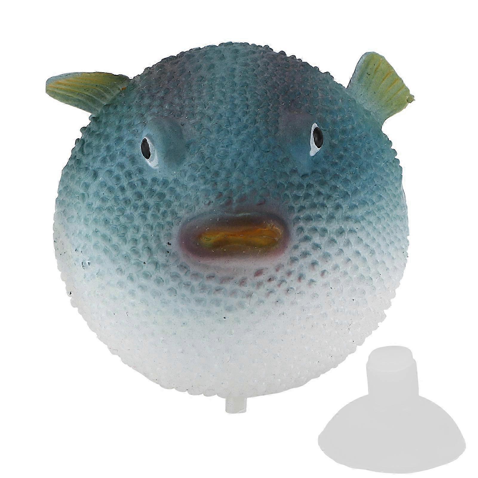 Luminous Simulation Rubber Puffer Fish with Suction Cup for Aquariums