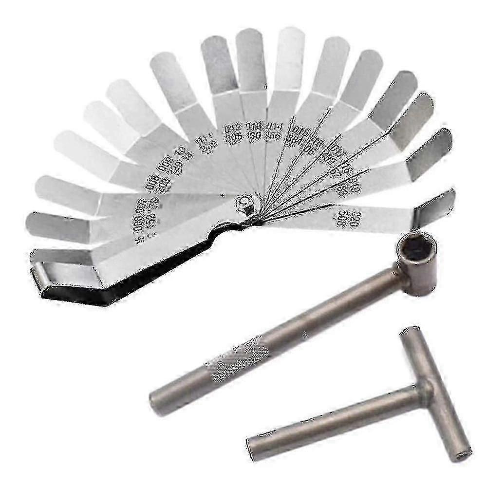 3 Pcs Engine Valve Screw Adjustment Spanner Tool Valve Clearance Adjustment Tools + Feeler Gauge 0.0