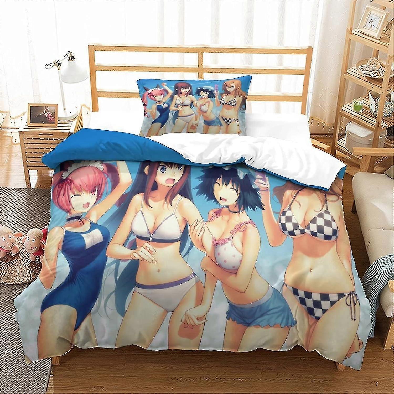 Postacie z anime Zestaw pościeli Zestaw poszewek na kołdrę Narzuty z nadrukiem 3D dla dorosłych i dzieci, bez kołdry, pojedynczy rozmiar