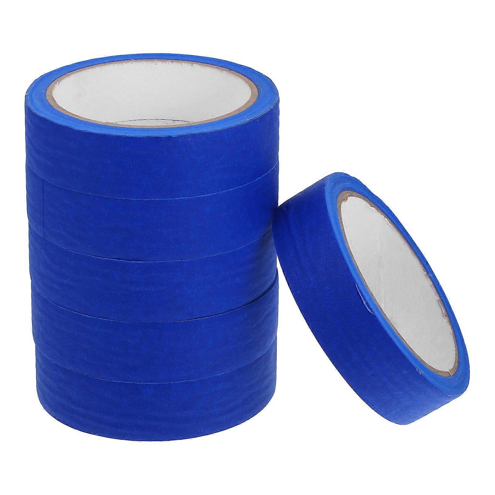 6 Rolls Blue 's Tape, Vivid Colored Masking Paper for Sharp Lines, High Tack, Multi Use for Automotive and Home Projects