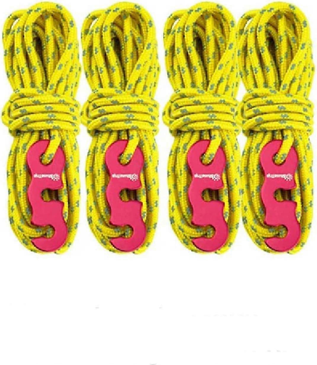 2023 - 4 Pieces Reflective Tent Ropes, Reflective Tent Rope, With Adjustment, It Is Very Suitable For Outdo