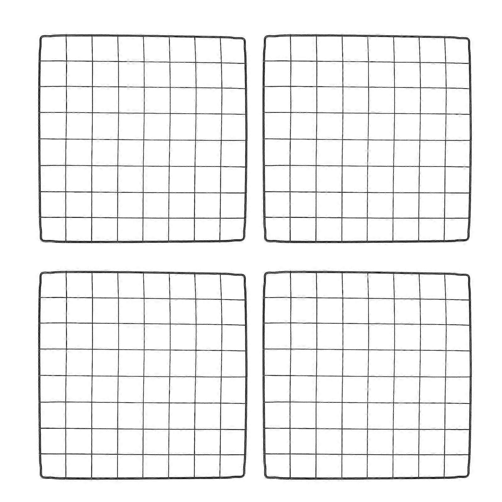 4pcs Iron Mesh Pet Cage Fence Panels Sturdy, Lightweight & Durable for DIY Dog Cat Isolation Enclosures Easy to Assemble