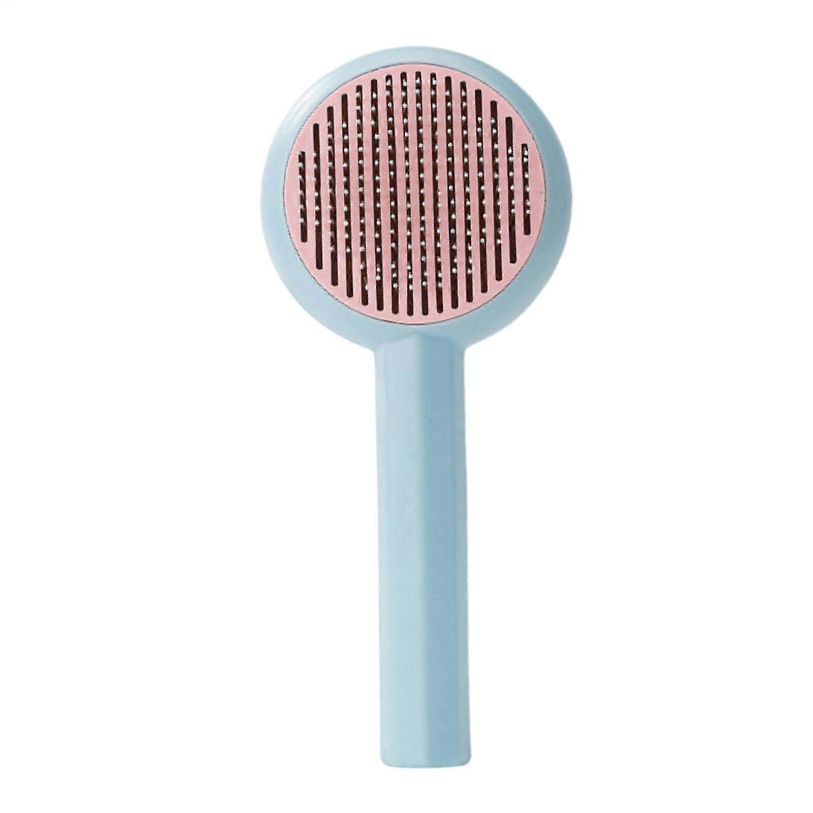 Selfcleaning pet brush, cat cleaning brush Gentle detangling comb for rabbits, hamsters, puppies, kittens, blue