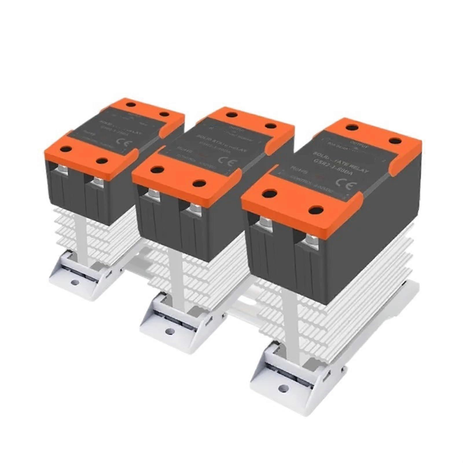 GSR2-1 SSR Solid State Relay 120A DC to AC Din Rail Mount with Heat Sink for Single Phase Applications