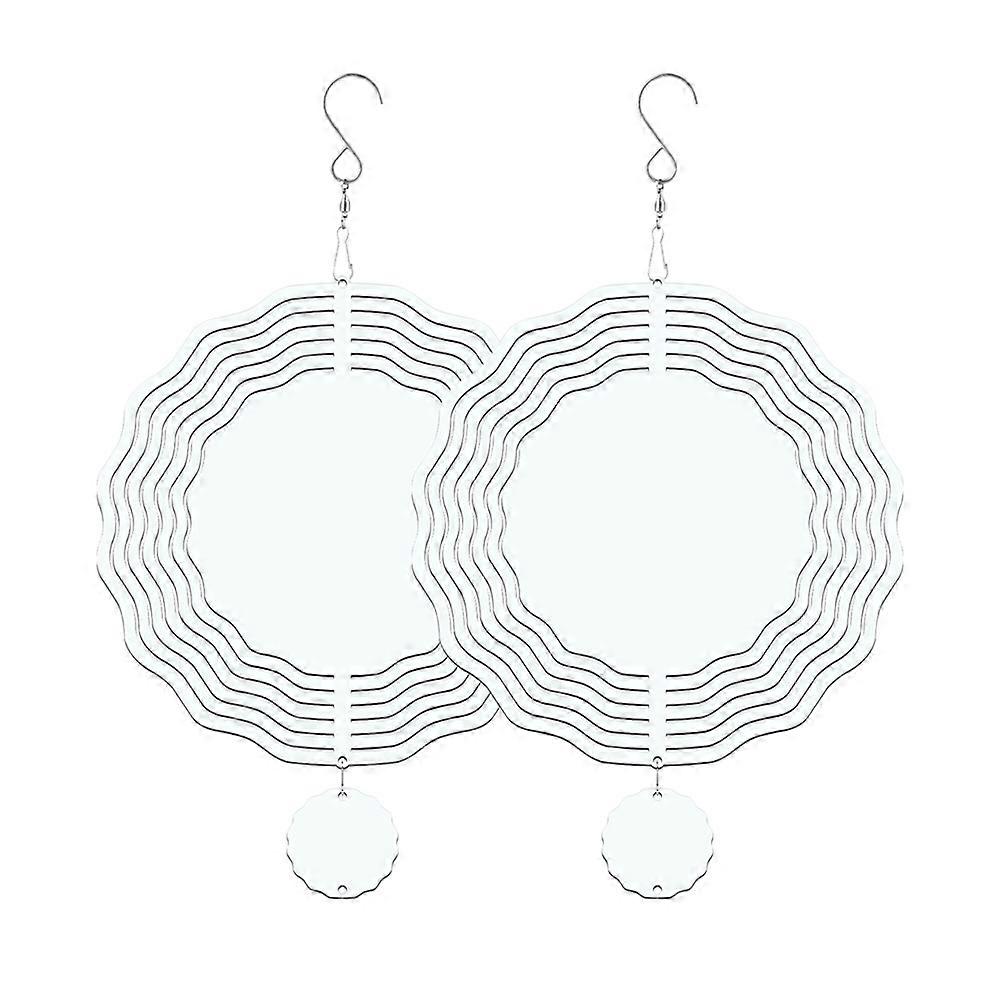 2 Pack 8 Inch Sublimation Wind Spinner Blanks,3D Double Sided Sublimation Wind Powered Kinetic Sculpture for Yard Garden