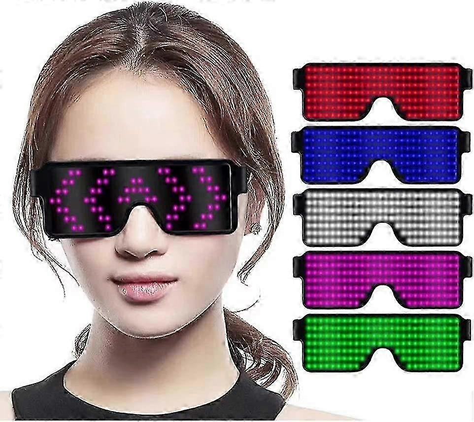 Stylish USB Rechargeable LED Glasses with 8 Light Patterns for UK Party Nights