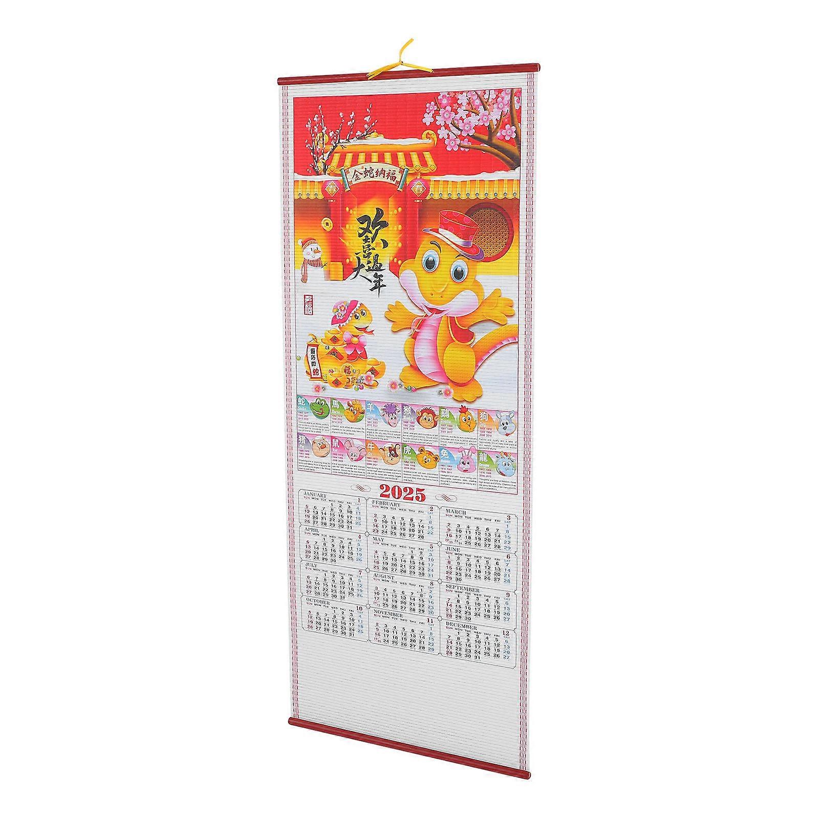 Delicate Hanging Calendar Paper Calendar Yearly Planning Office Use Multi 76.20X31.80X0.10CM Journaling 1Pack