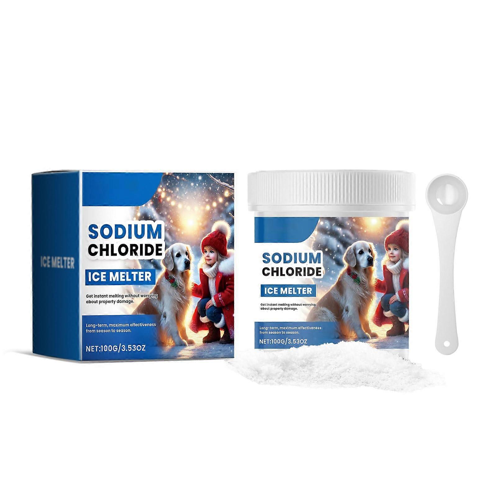 Snow Melting Agent, De-Icing Powder for Auto Windshields, Efficient Pet-Friendly Snow Remover, 100g Pack