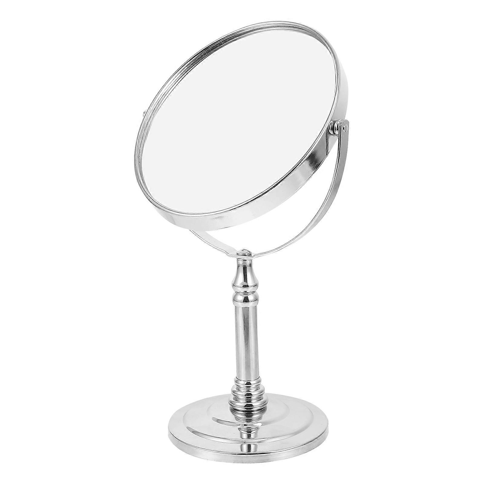 Elegant Double Sided Swivel Makeup Mirror with Stable Base for Vertical Use on Dressing Tables and Cosmetic Application