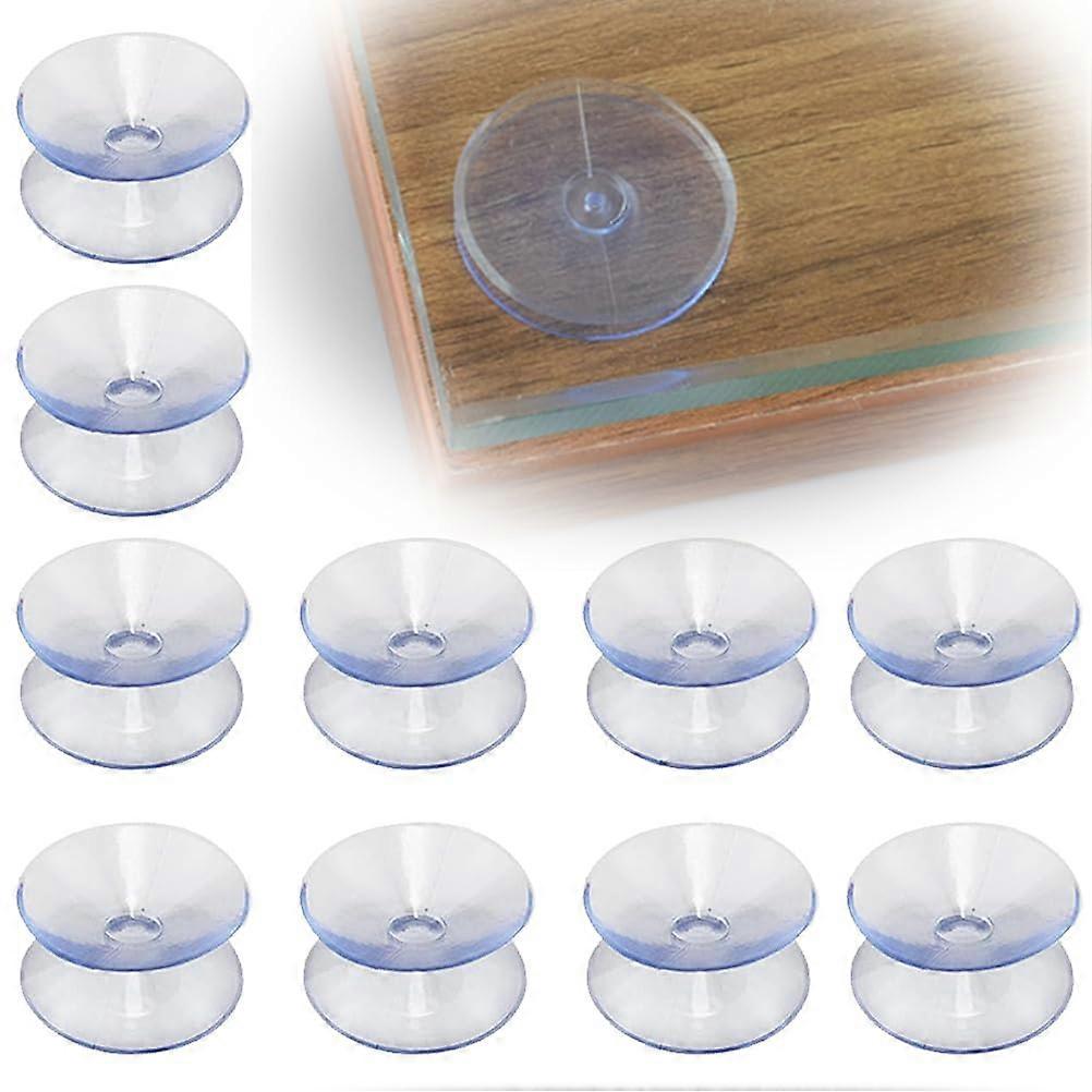 Suction Cups 10 Pcs Multifunctional Silicone Rubber Double-Sided Non-Slip Glass Plate 20mm