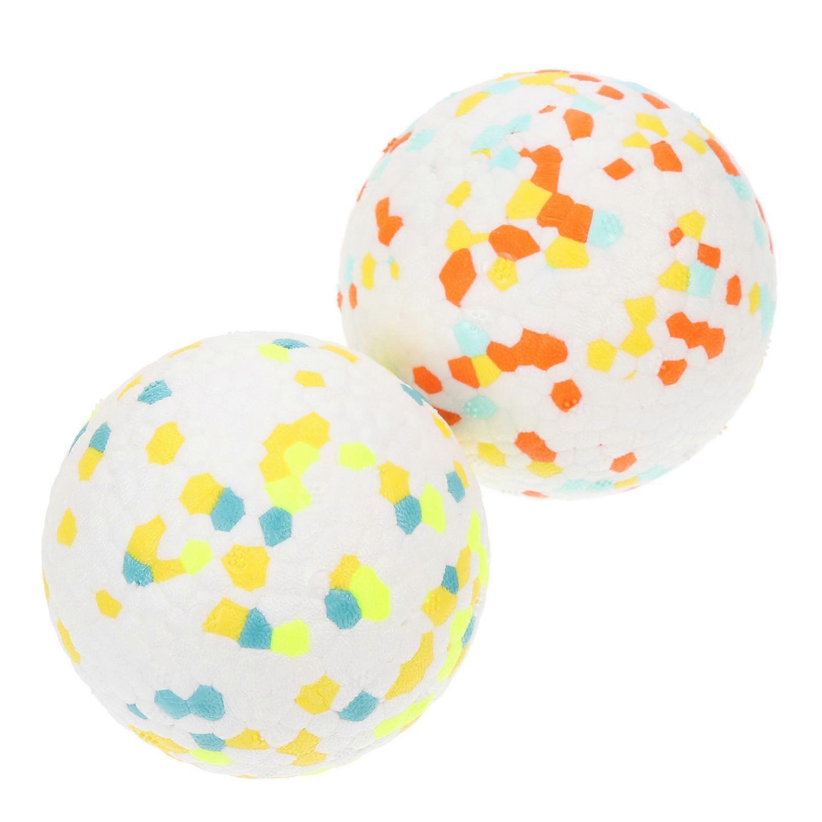 Chew Toys For Small Dogs Dog Teething Balls Yellow Orange 8X8X8CM 2Pcs