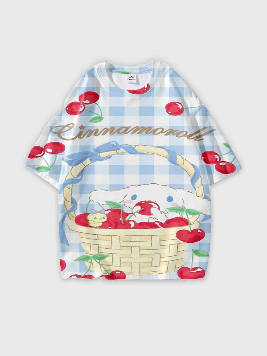 T-shirt round neck Role Pattern loose short sleeve JW856