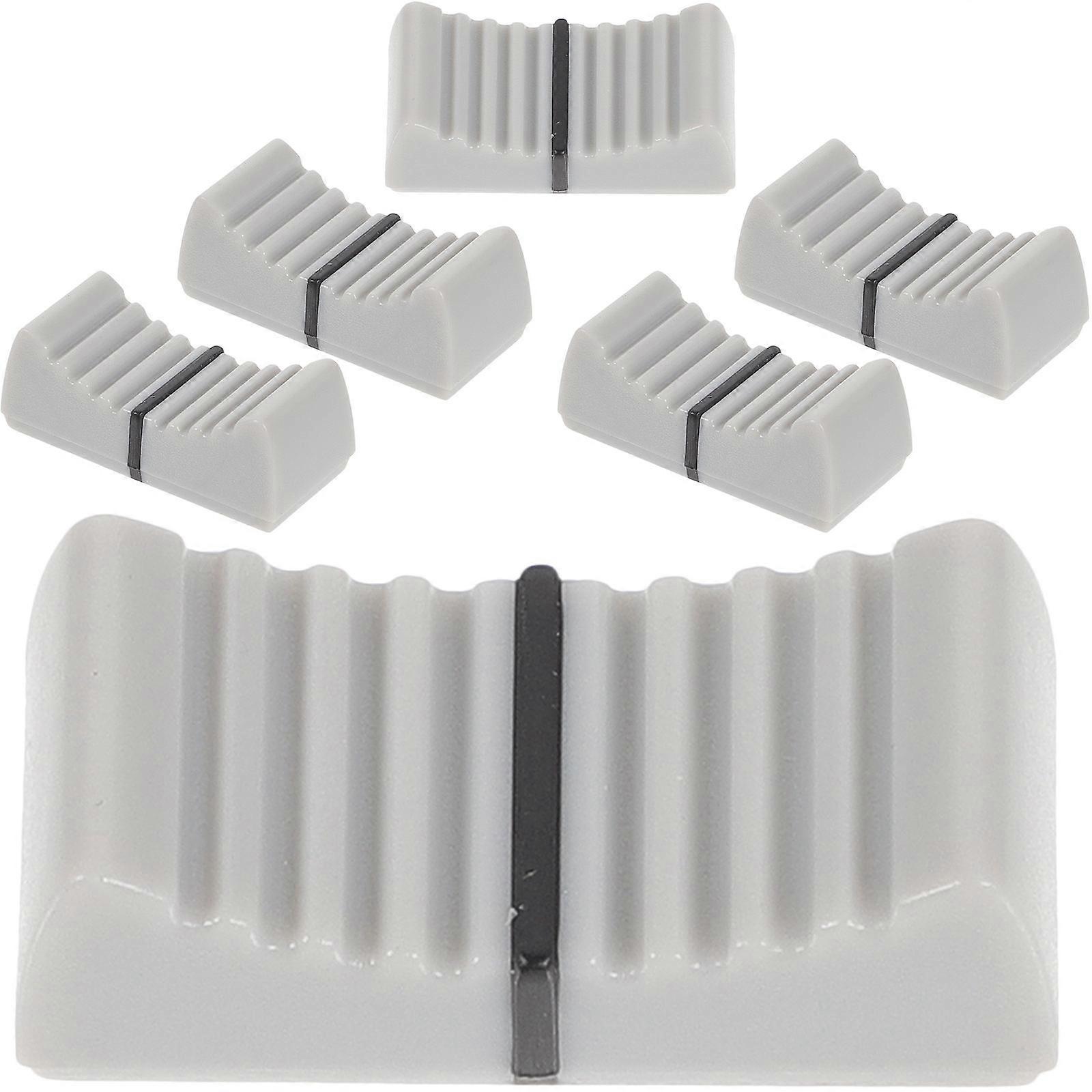 Flat Push Knobs Potentiometer Shafts Light Grey 2.4x1cm Console Control 6Pcs