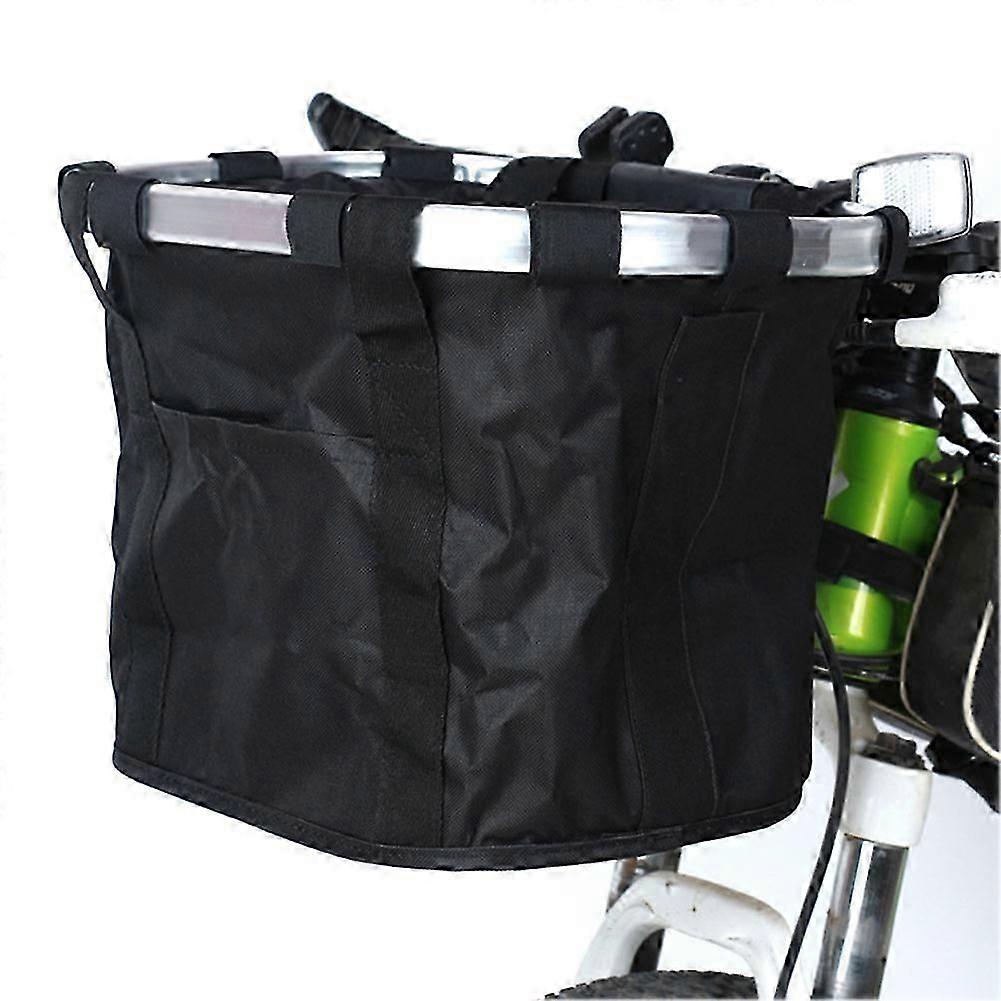 Multi Purpose Bicycle Basket Folding Removable Handlebar Metal Aluminum Frame Basket