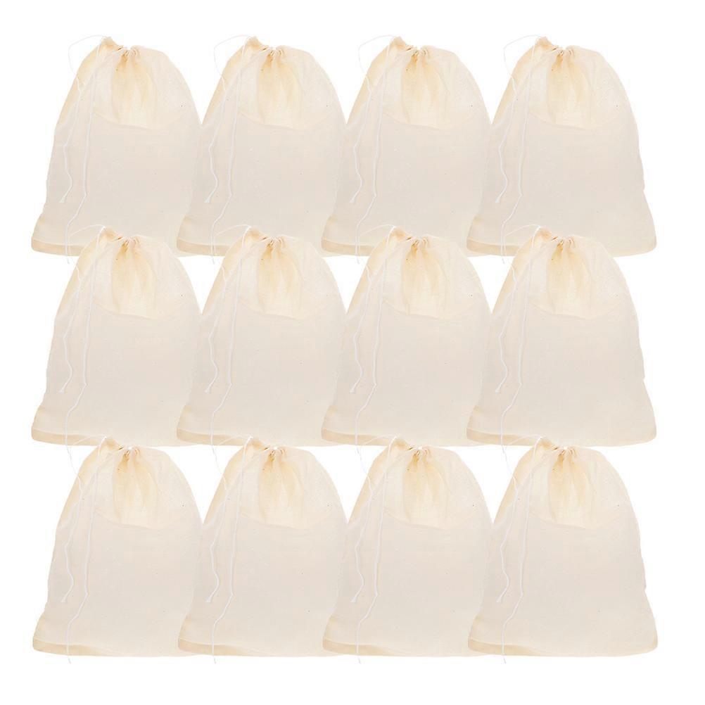 Drawstring Filter Bags Spice Bags Reusable Design For Cooking Straining Filtration Brewing Tea Beige 25.00X20.00X0.10CM 30Pcs