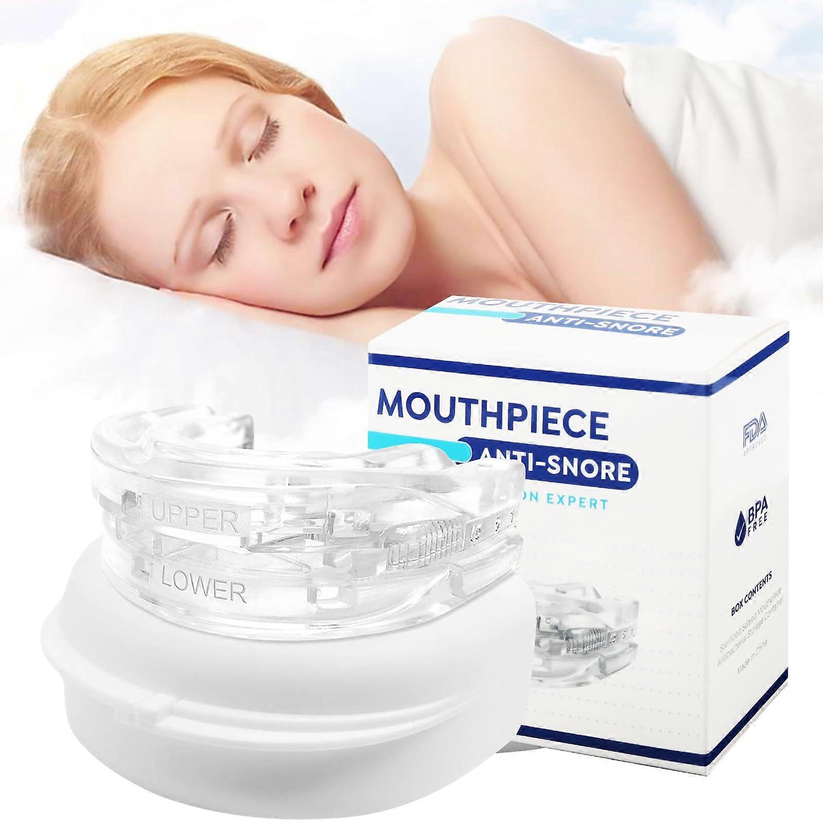 Snoring Stopper Adjustable Anti-Snore Bite Splint One Size For Night Use For Men Women Safe Material Anti Teeth Grinding