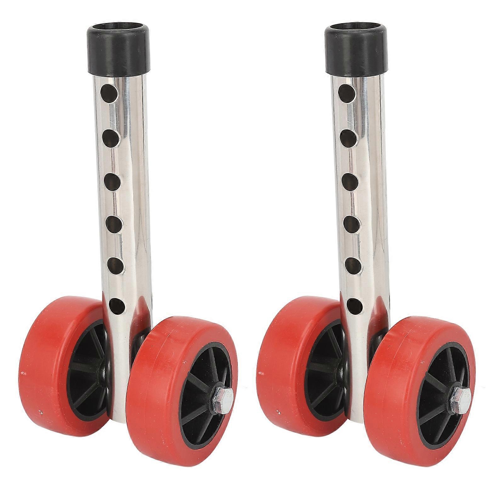 2 Pcs Walker Wheel Leg 6 Gear Height Adjustment Stainless Steel Plastic Rollator Replacement Wheels