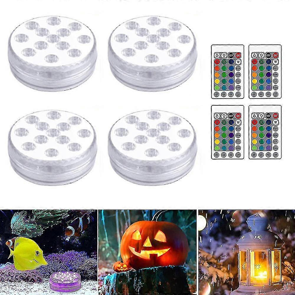 Led Lights Waterproof With Remote (rf), Suction Cups,13led