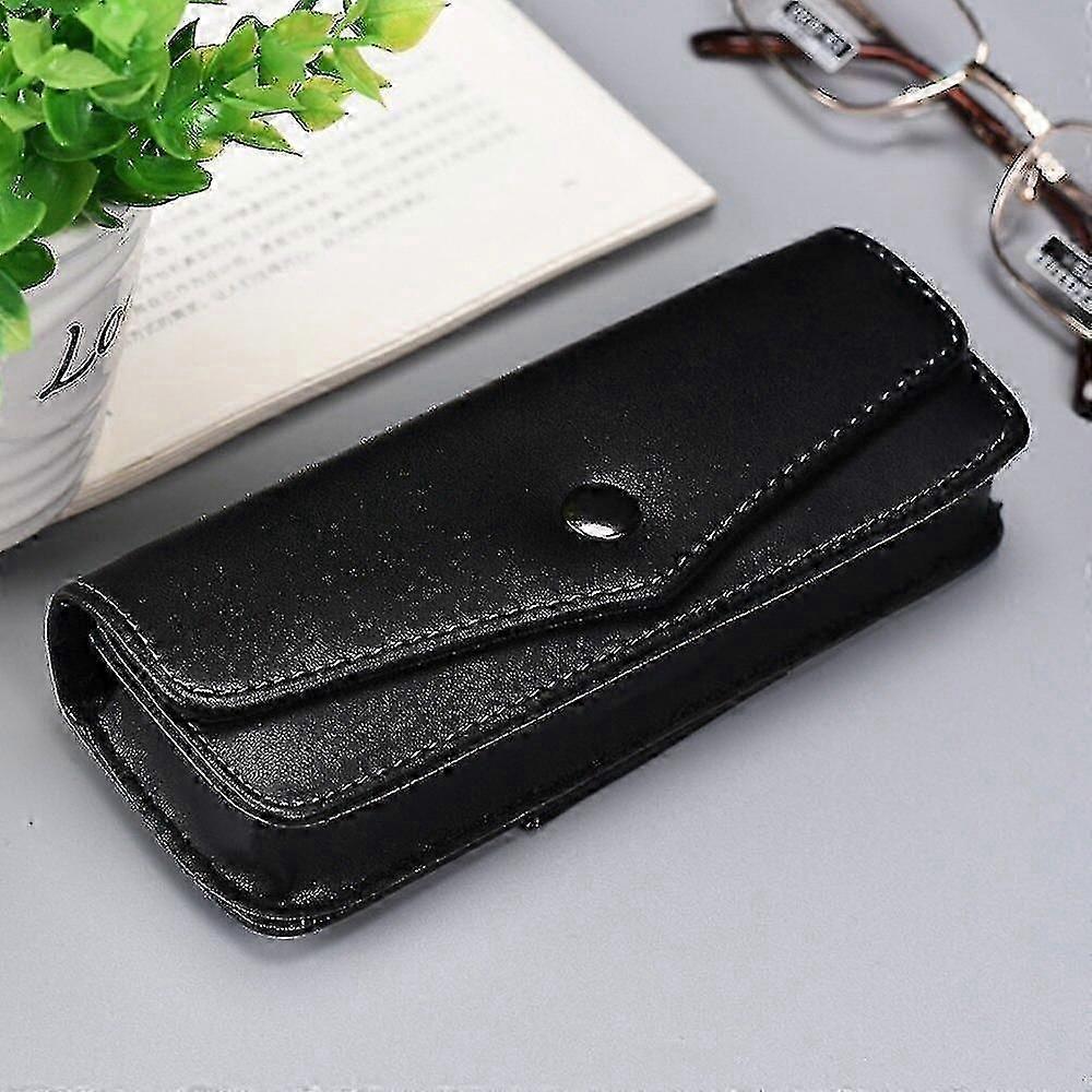 New Upscale Belt Wearable Cowhide Glasses Case Men Portable Leather Reading Glasses Storage Box Phone Bags Tool Carrying Cases Cy