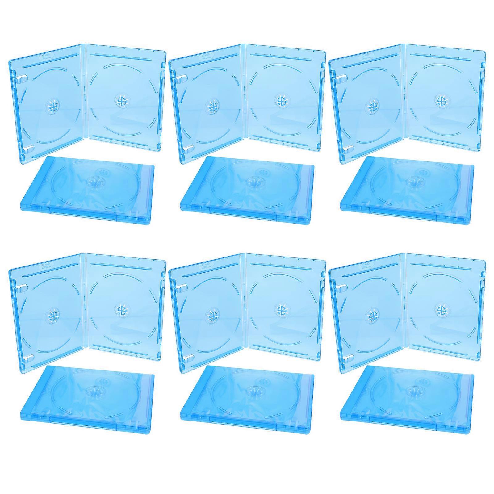 Cd Storage Boxes Easy Access Disc Holder Sky-Blue For Travel Film Enthusiasts 12Pack