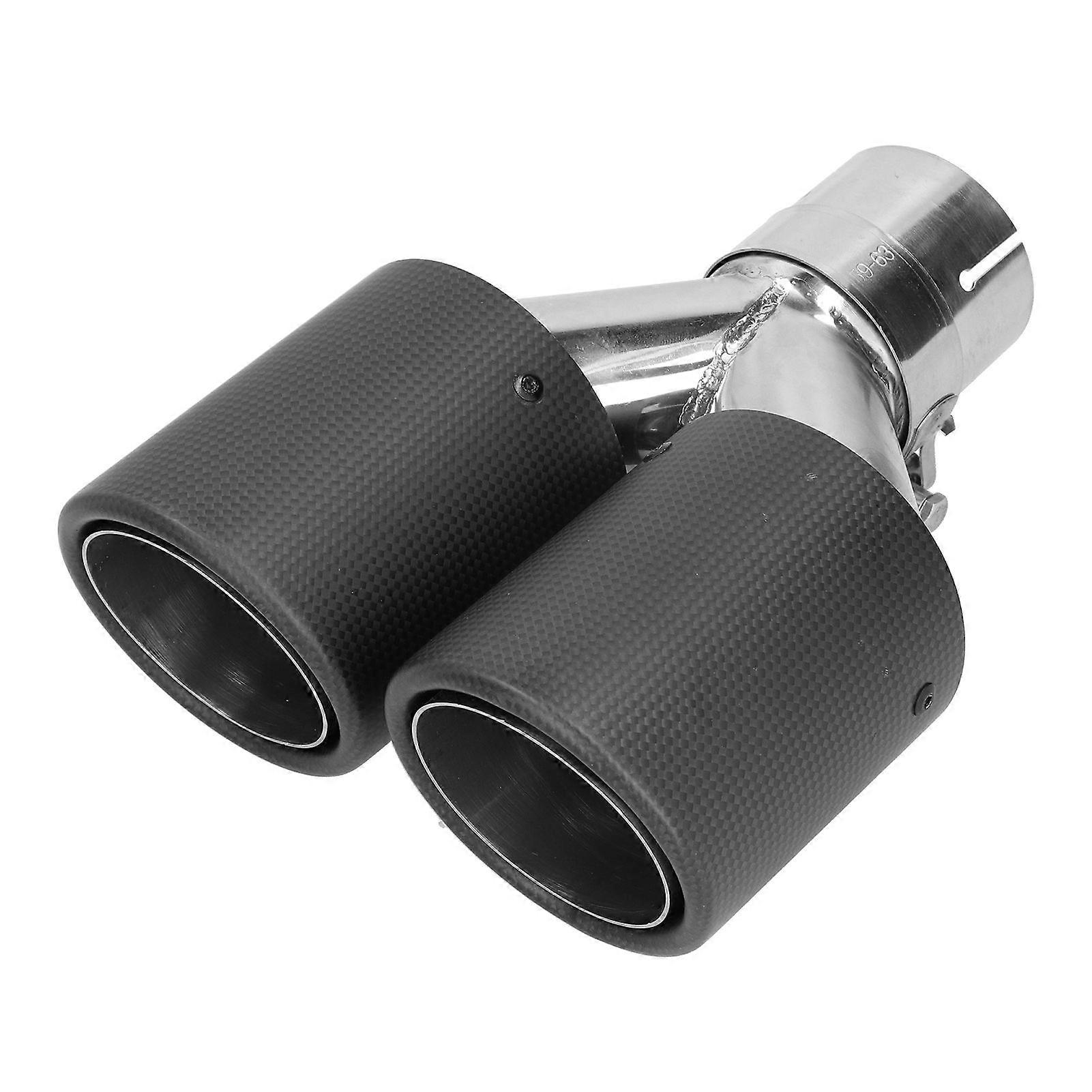 Exhaust Tip Matte Carbon Fiber Y Shaped Dual Outlet Universal Car Modification