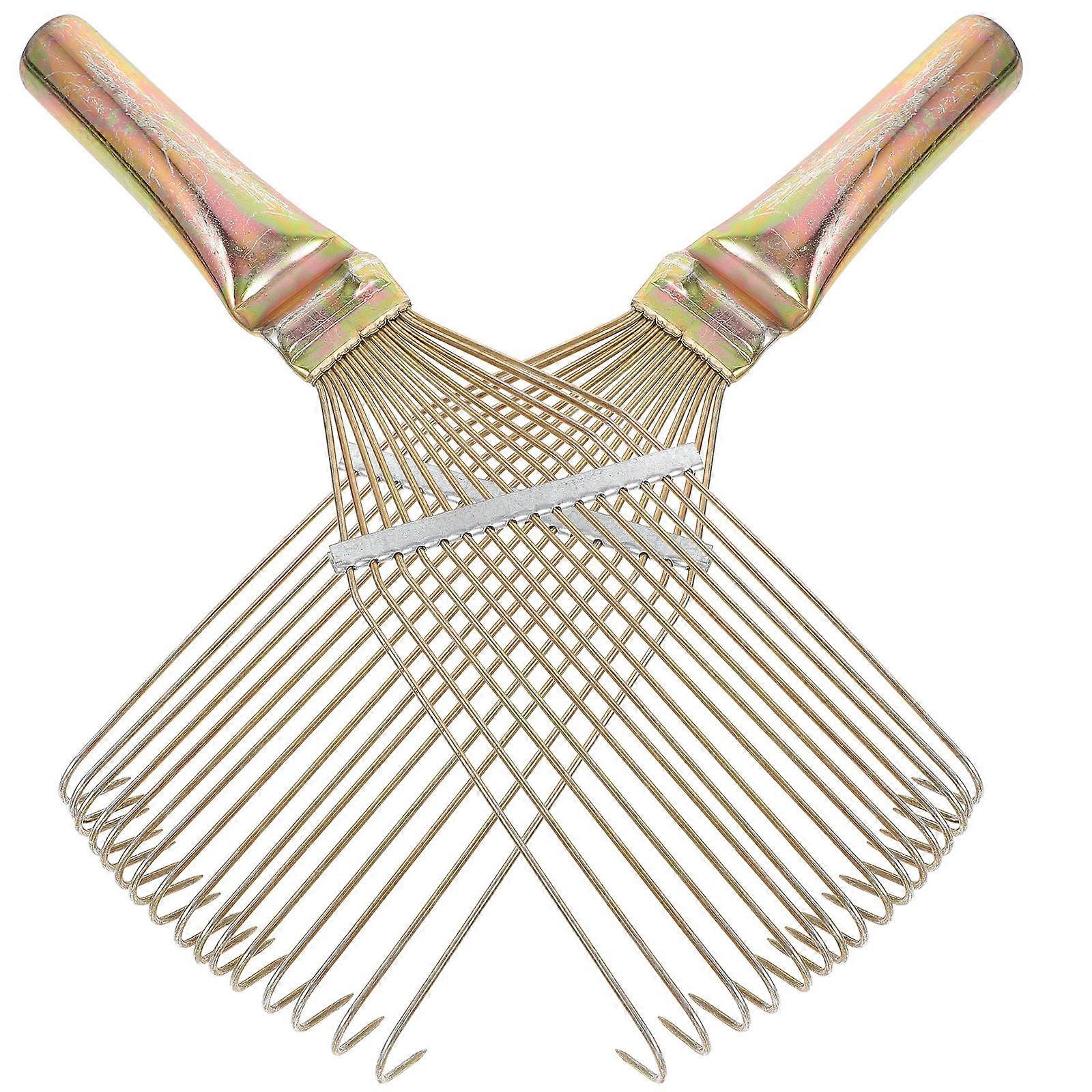 Portable Steel Wool Combs for Pet Use Lightweight and Durable with Smooth Handle 2 Pieces