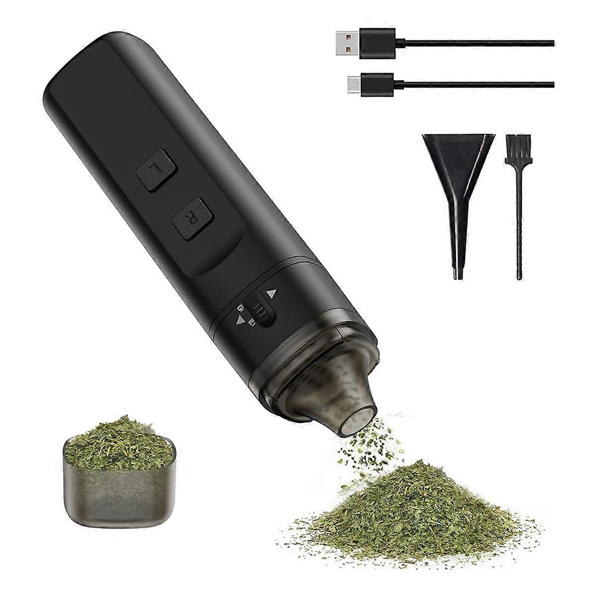 Portable Auto Grind Electric One-Touch Grinding Up to 1.5G Automatic Dry Spice Mill Machine Black