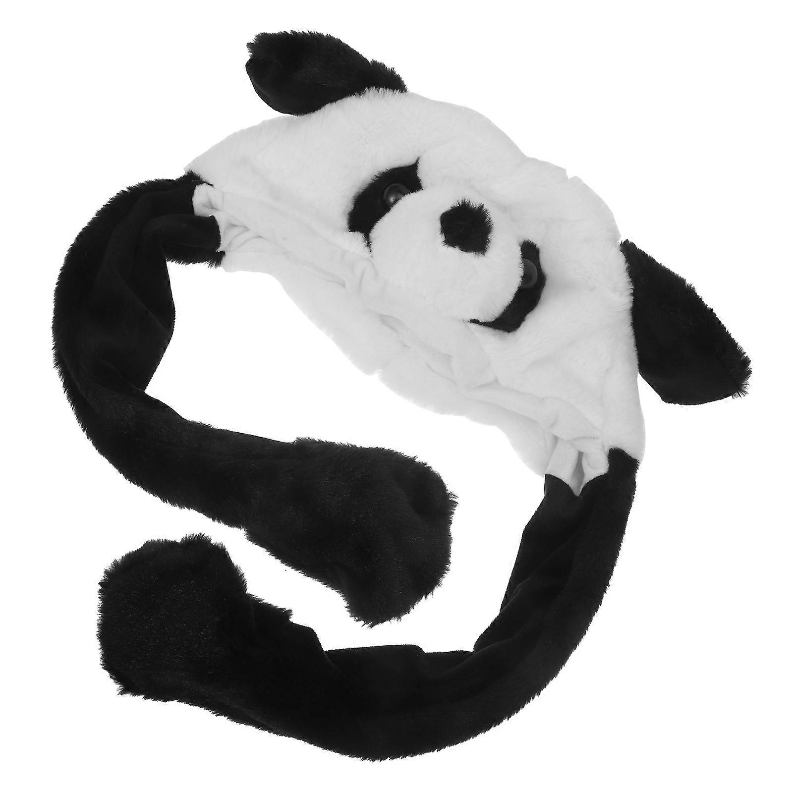Panda Plush Hat Moving Ear Animal Shaped Cap for Decoration