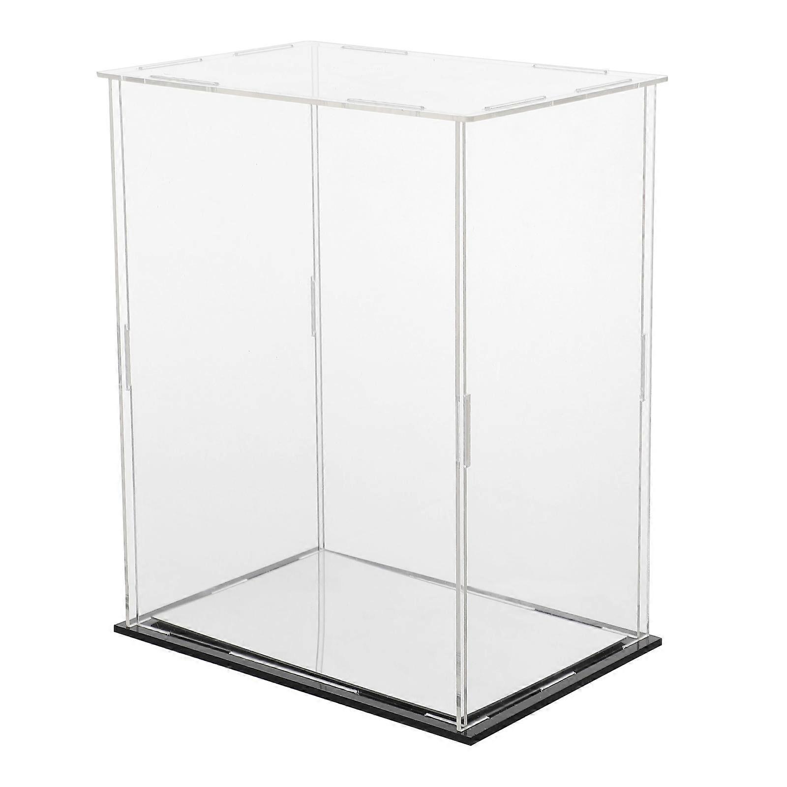 Thickened Acrylic Model Display Case with Mirror Base – Transparent Dustproof Storage Box for Figures, Collectibles, and Dolls – Desktop Organizer