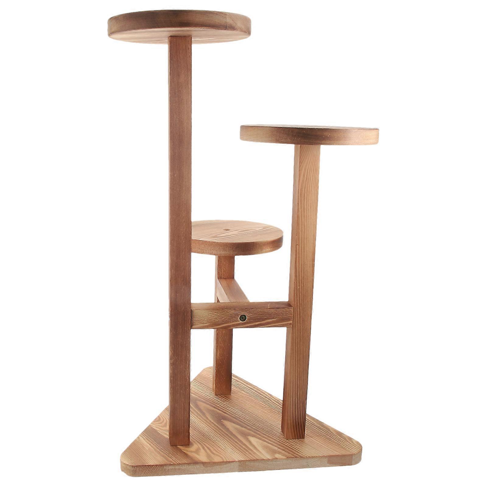 Tall Wooden Plant Stand for Indoor Outdoor Use Corner Display Shelf for Flower Pots, Succulents, and Plants