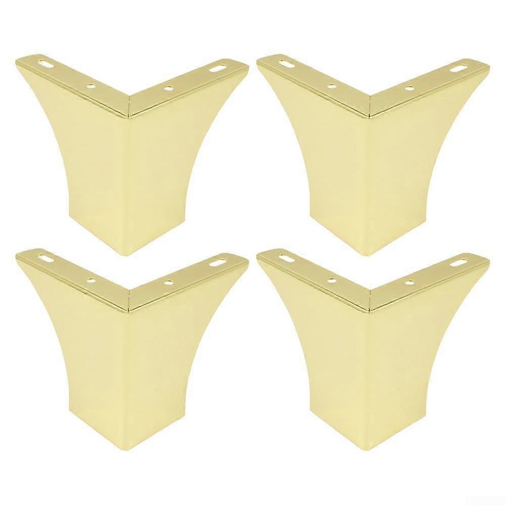Stylish set of 4 metal legs for faux furniture, suitable for dressers, coffee tables, and sofas, with scratch protection (gold).