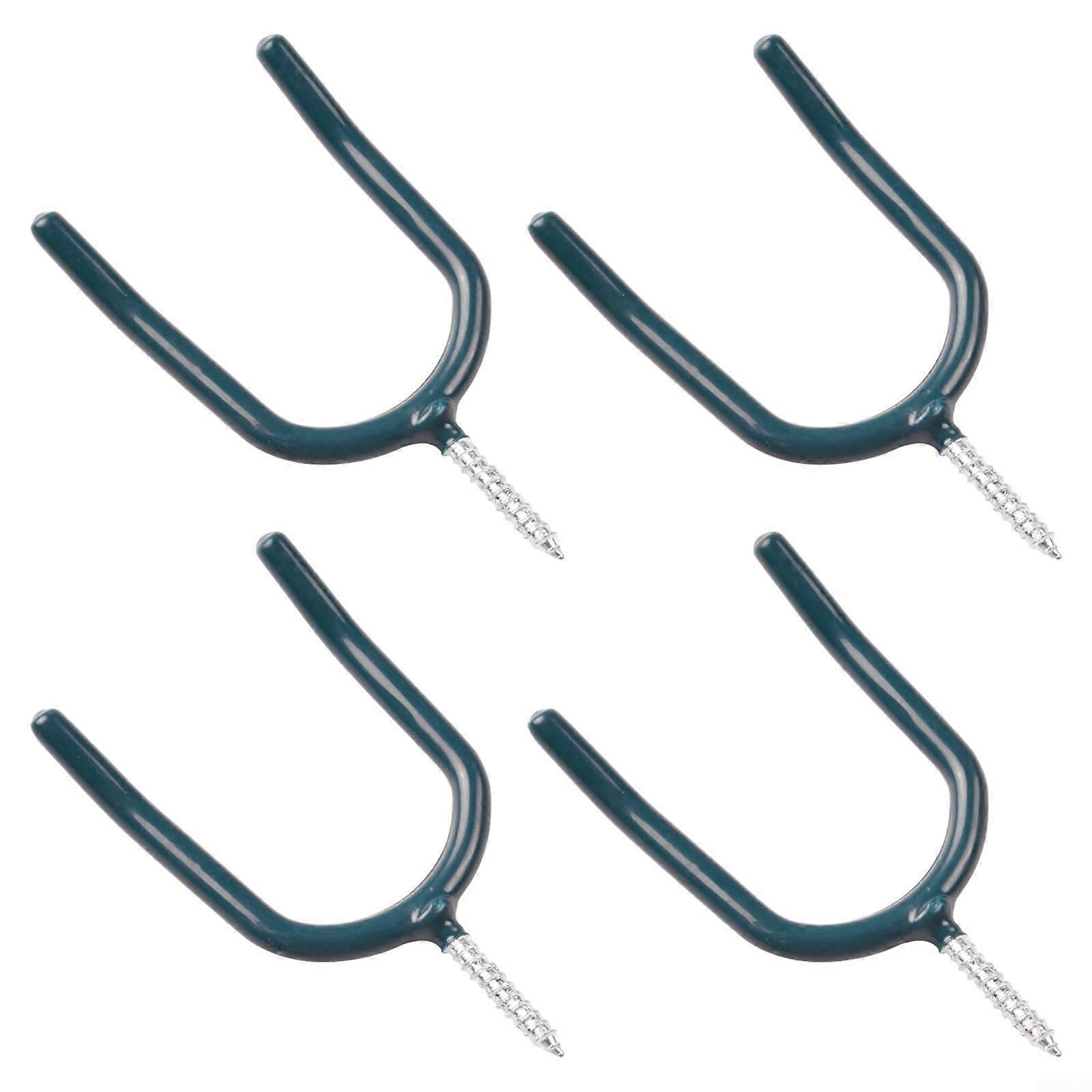 U-Shaped Wall Hooks 4-Pack, Screw-In Mounting, For Tools, Garage and Workshop Organization