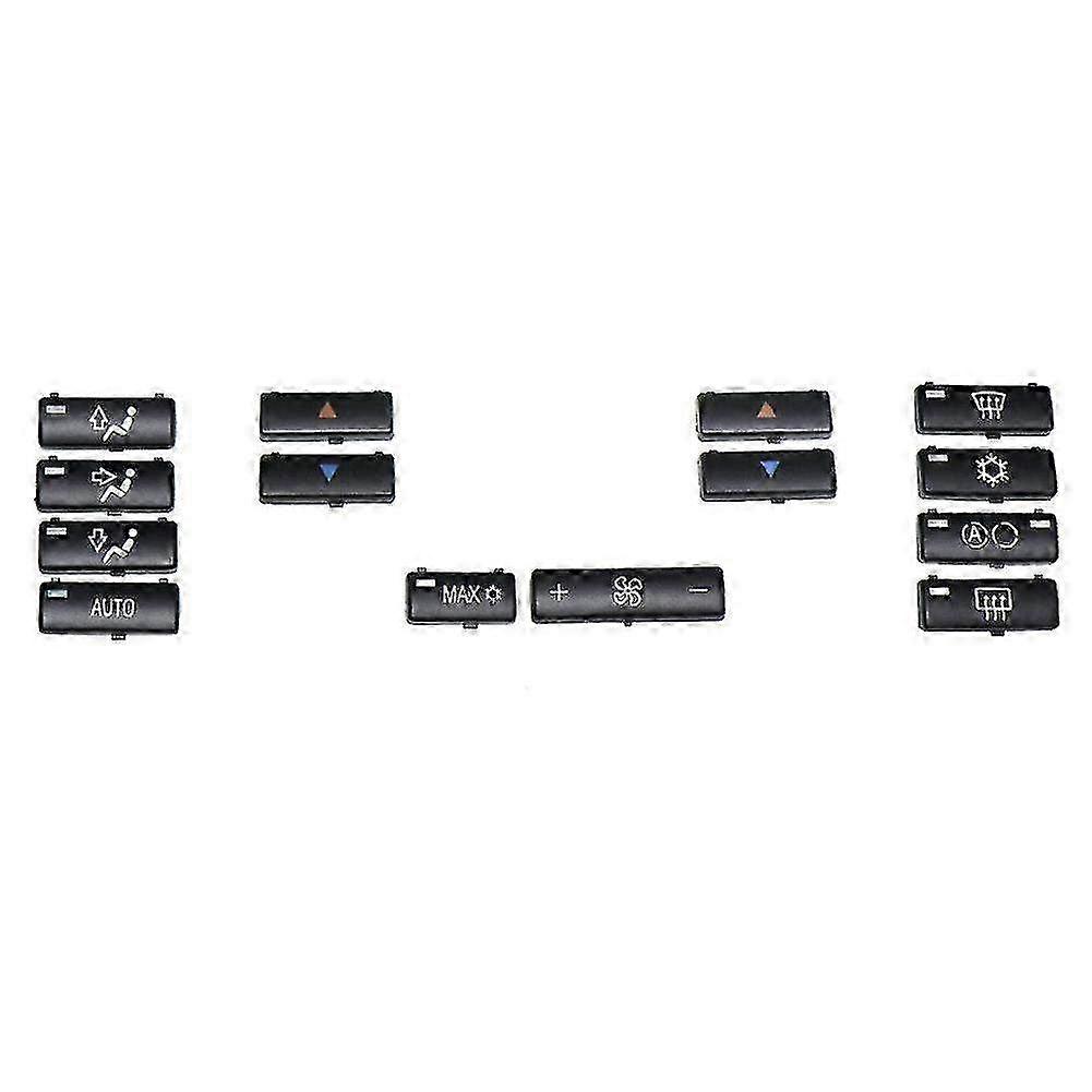 14-Piece Car Climate Control & Air Conditioning Switch Button Cover Set Compatible with BMW X5 E53 1999-2006 and E39 1996-2002 Models