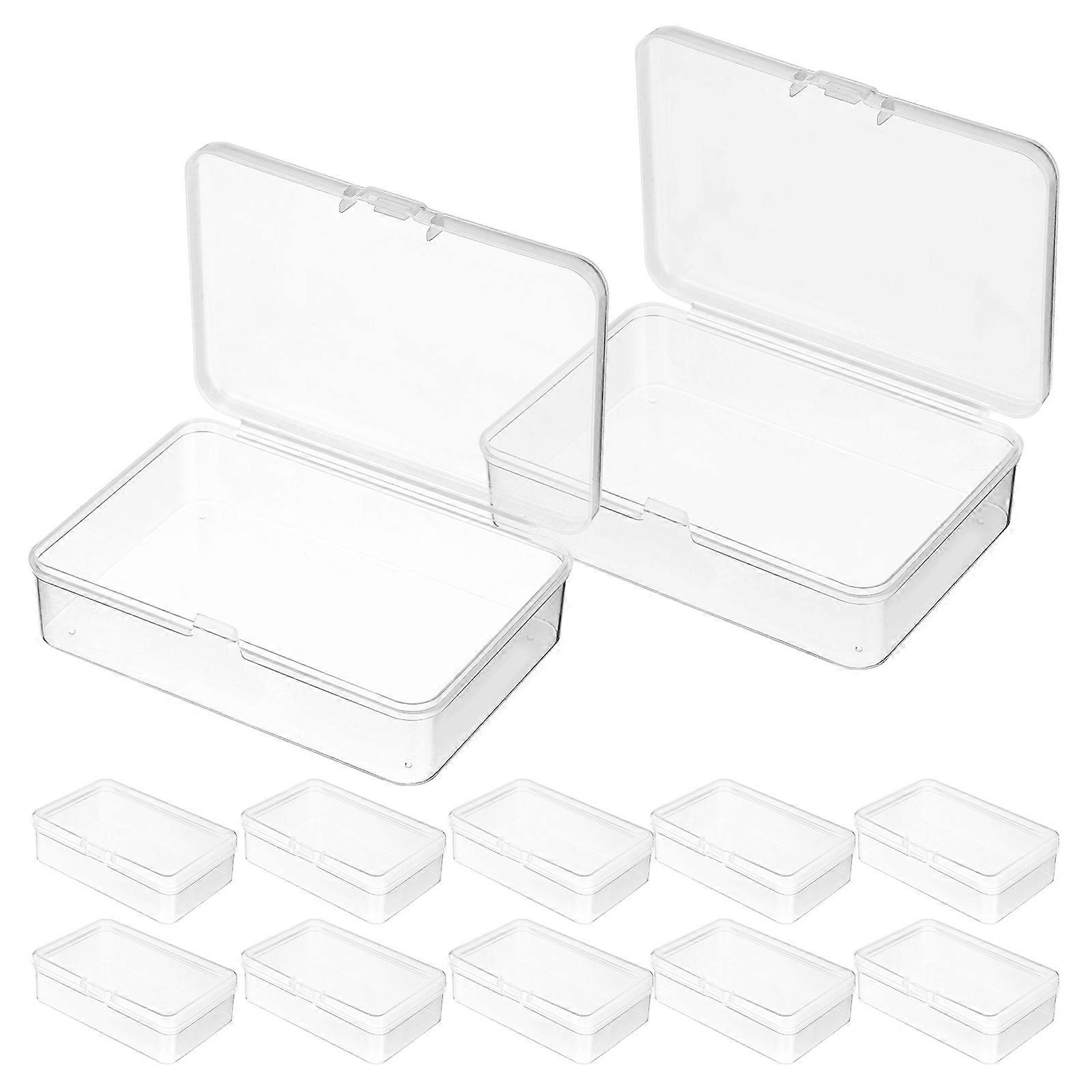 Clear 12 Pack Storage Boxes for Cards – Durable, Multi Purpose Organizer Cases Closure and Rugged Design for Business Cards