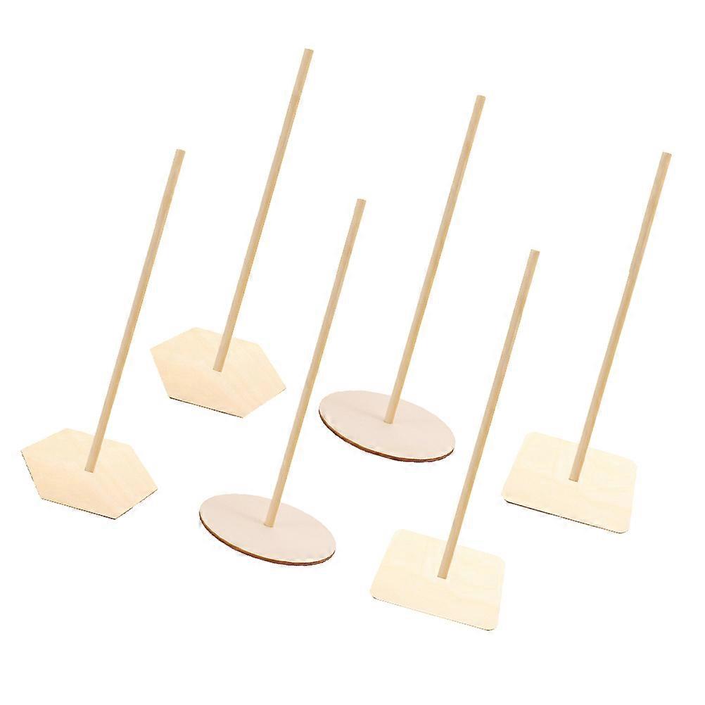 Here's a polished and professional product description based on your input:
 
**6pcs Wooden Doughnut Display Stand – Wedding, Birthday & Shower