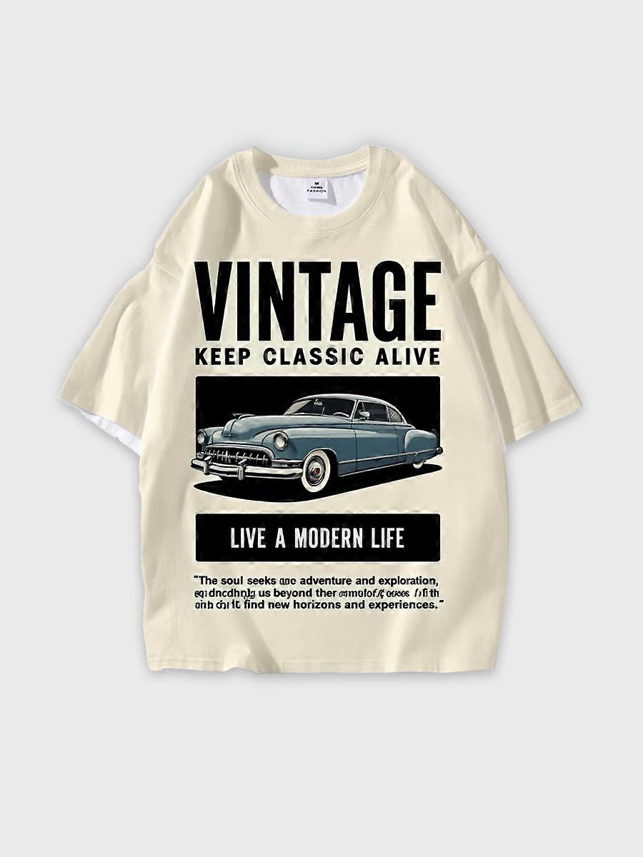 T-shirt round neck Pattern loose short sleeve N206