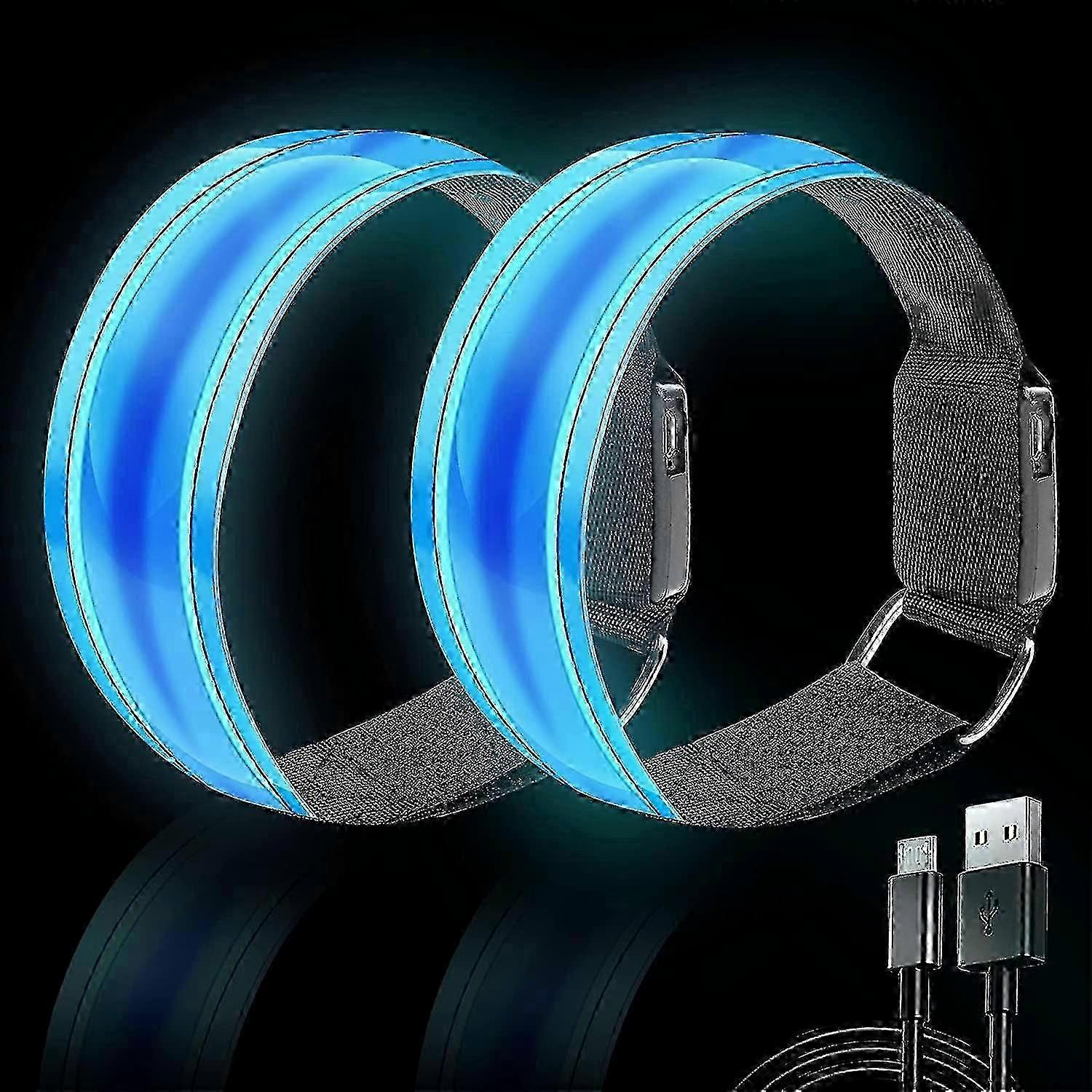 Rechargeable Led Armband | High Visibility Led Running Lights For Runners | Reflective Running Gear Light Up Armbands Reflectors hwy