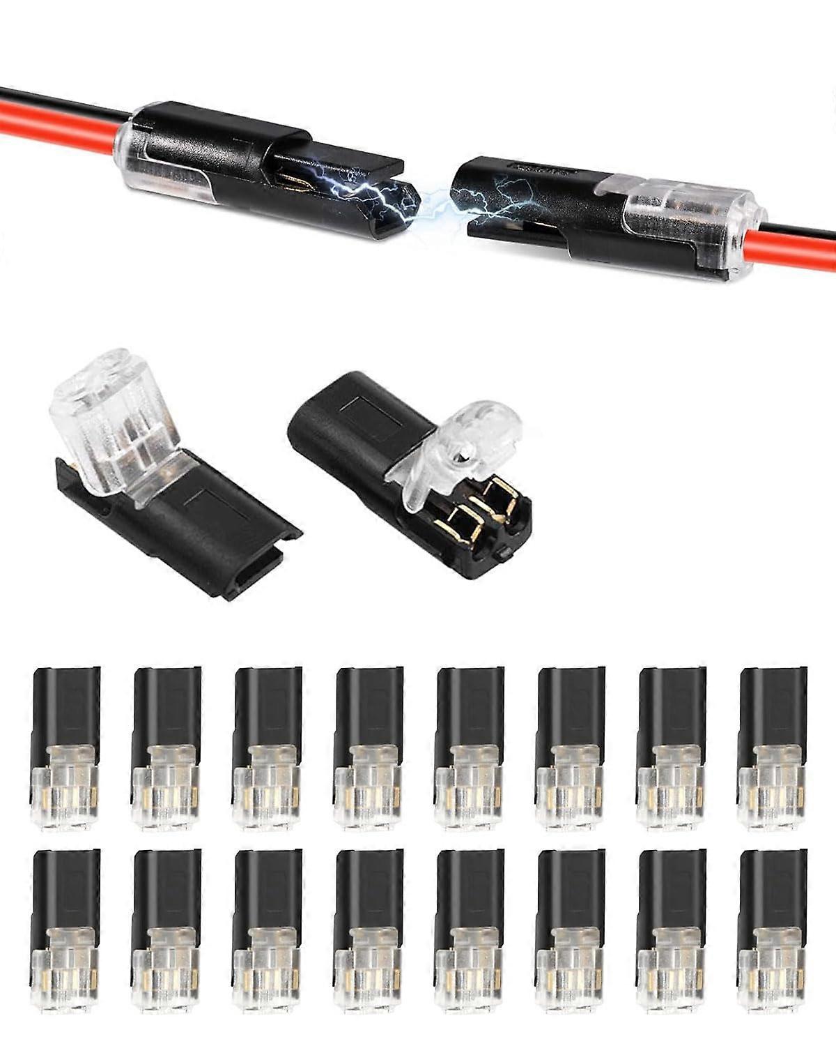 Cable Connector 16-Piece Auto 2-Pin Car Plug Connector, 18-24 AWG Wire Splice Terminal, Crimp Connection Kit