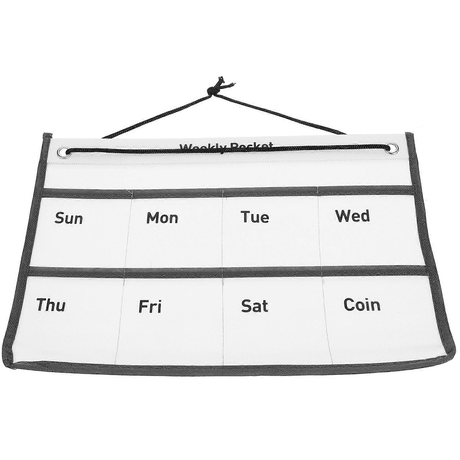 Hanging Planner Pouch Wall Calendar Pocket Kitchen Bathroom Simple Design Rectangular Calendar Organization 1Pcs
