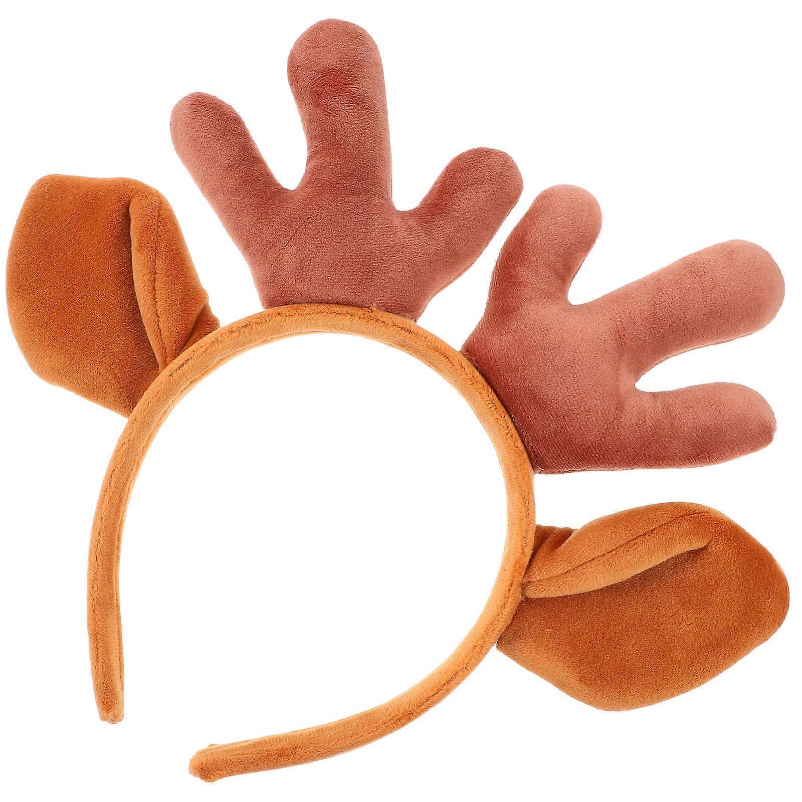 Decorative Headband Antlers Headband Photo Taking Accessory 26x22.5cm Brown 1Set