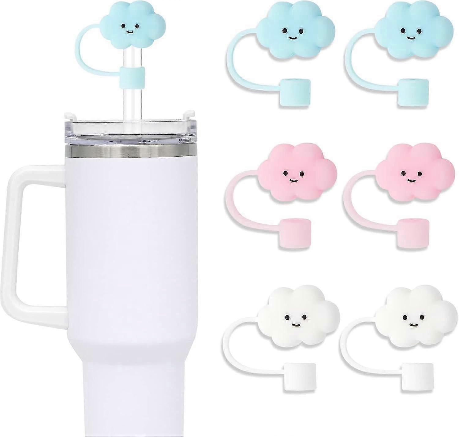 6-Pack Cloud Shaped Straw Covers, Cloud Shaped Straw Covers, Straw Covers, Reusable Straw Covers for