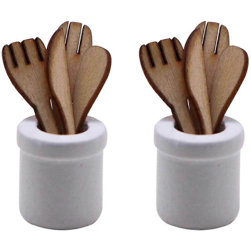 محاكاة الأثاث الصغير طقم المطبخ الدعائم ديكور 3X1Cm 2 مجموعات