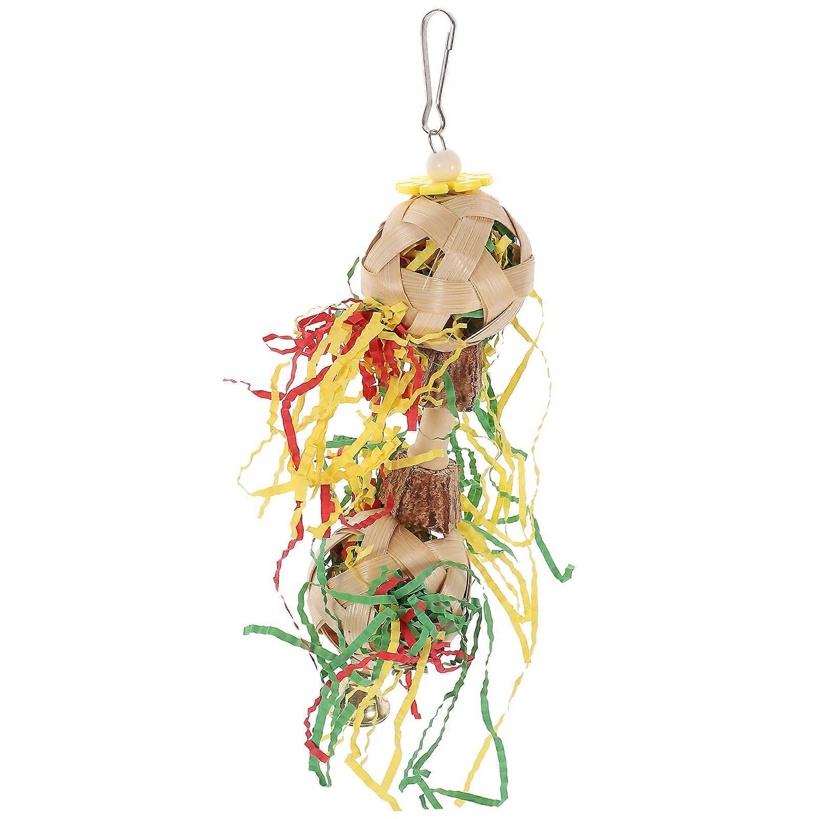 Delicate Multi Synthetic Hanging Parrot Toy for Decor with High Durability and Safety 6.5 x 4.3 Inches