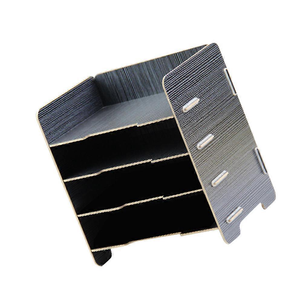 Desktop Document Storage Rack Holder For Office Use And Study Desk In Black Color 10.2x6.7x10.6in With Classic Look 1Set