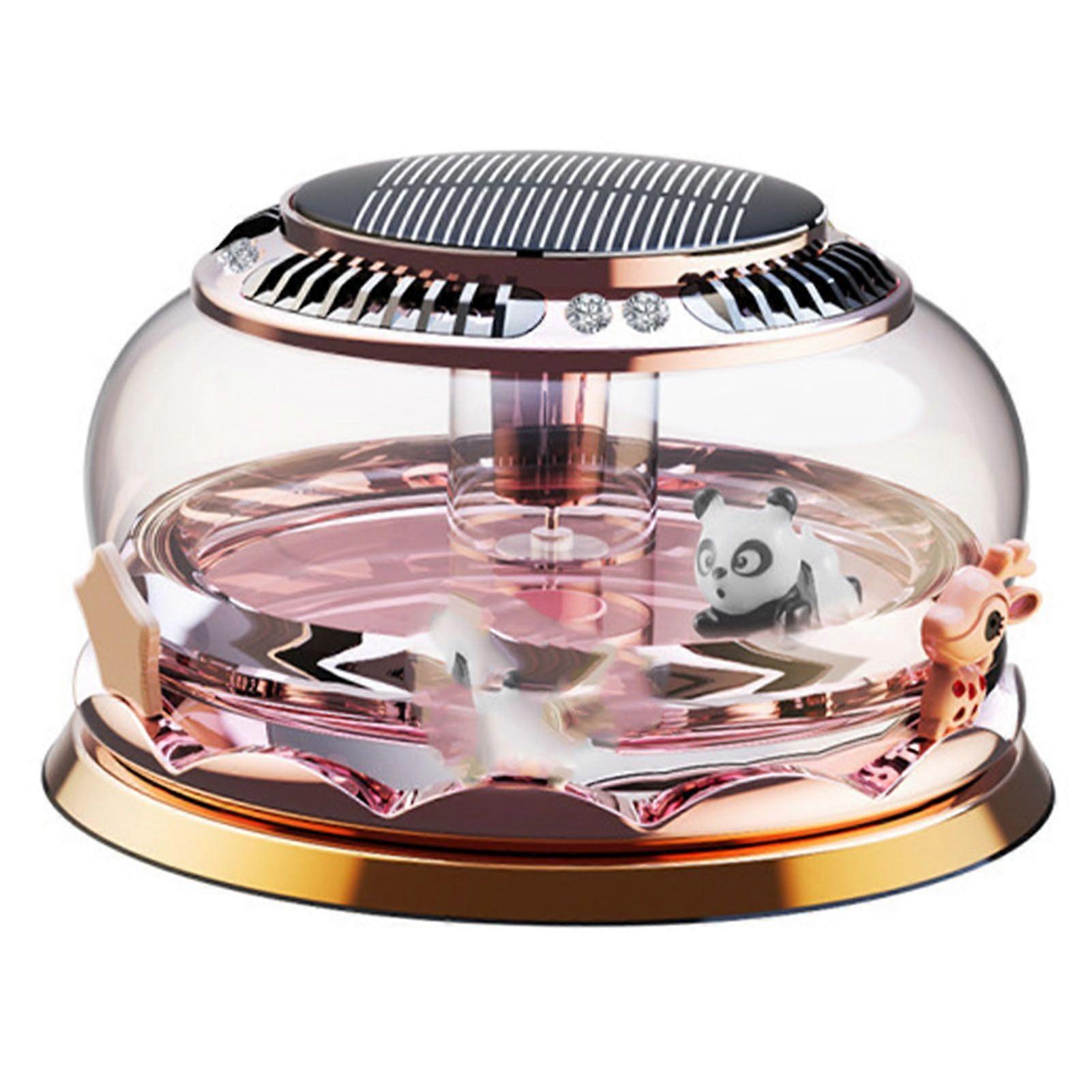 Rotating car perfume diffuser solar powered for aromatherapy