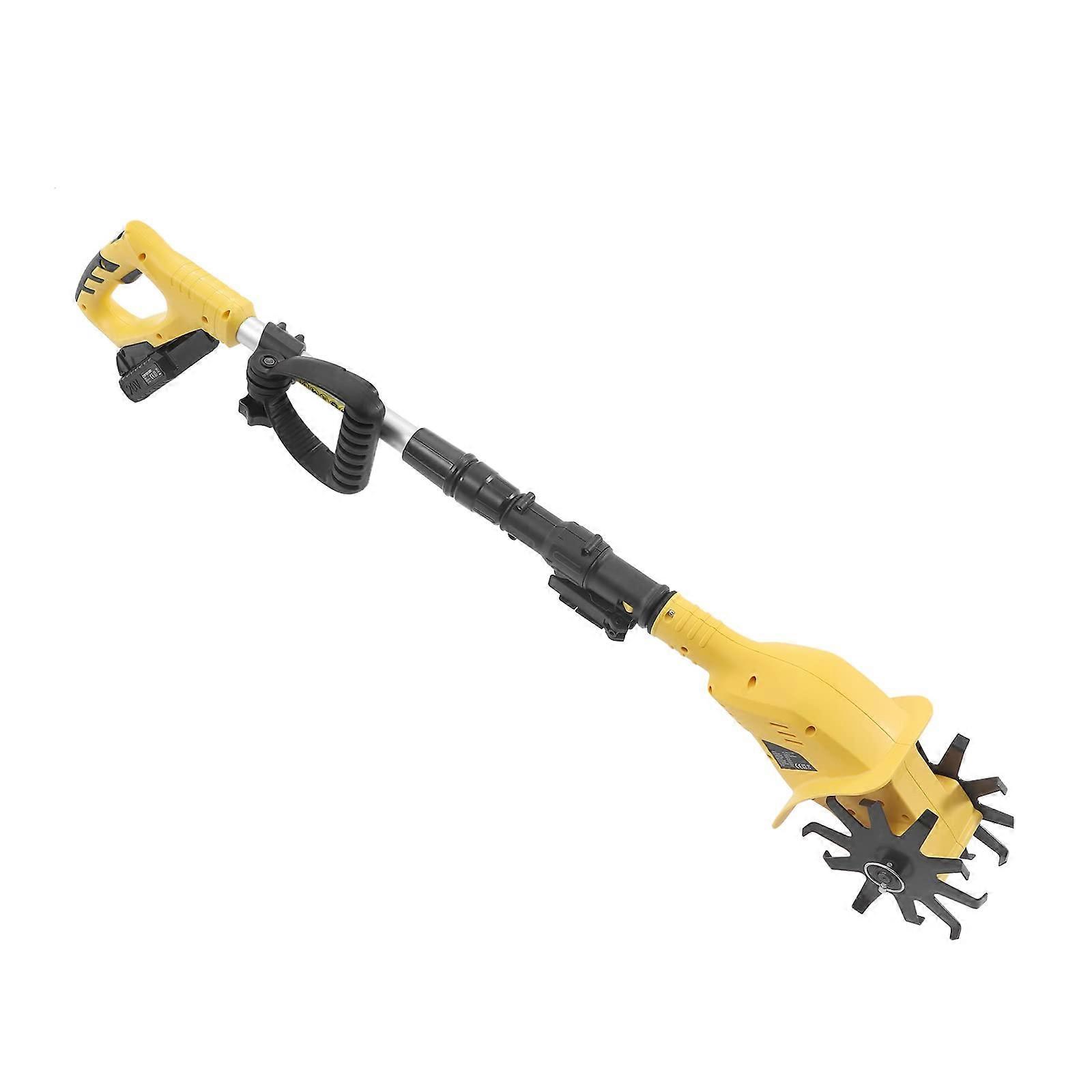 Electric Garden Tiller 20V Battery Powered Cultivator with Adjustable Telescopic Rod and 17 cm Working Depth