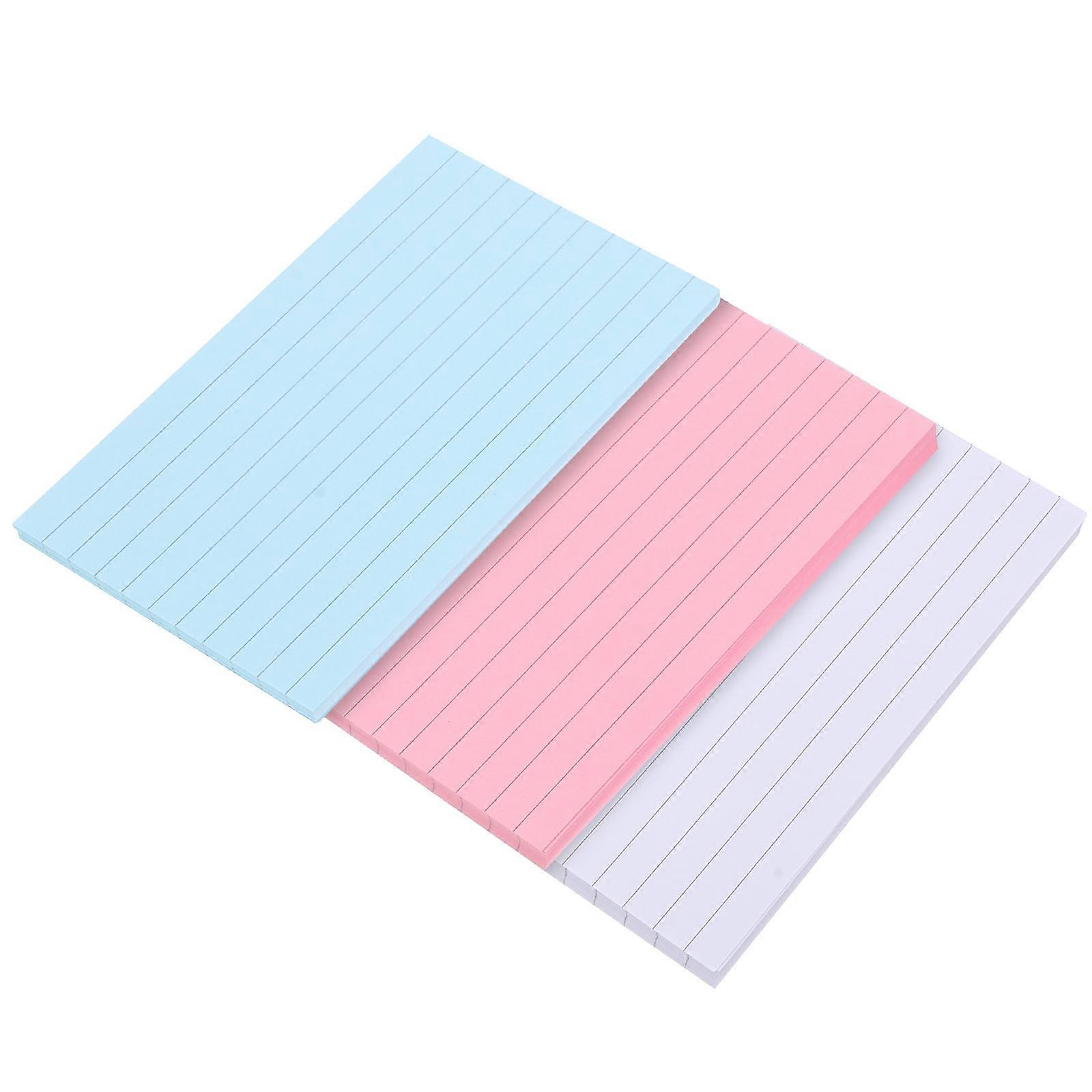 Student Note Pads with Strong Self Adhesive Assorted Color Paper for School Use Portable and Trace Free 3 Books