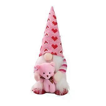 Valentinstag Plüschpuppe - 2 Stk. Handgemachte Valentinstag Gnom Dekorationen Rosa gesichtslose Plüsch Puppe S Home Decorations